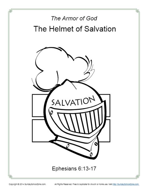 Helmet Of Salvation Craft Template Card Template