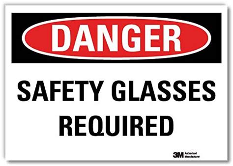smartsign by lyle u3 1967 rd 10x7 danger safety glasses required reflective self adhesive decal
