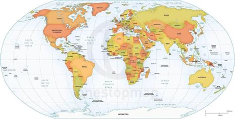 Vector Map World Bathymetry Mercator Europe One Stop Map