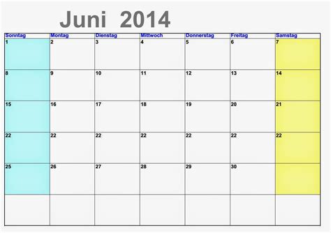 Kalender Juni 2014 Calendars Kalendar Calendario