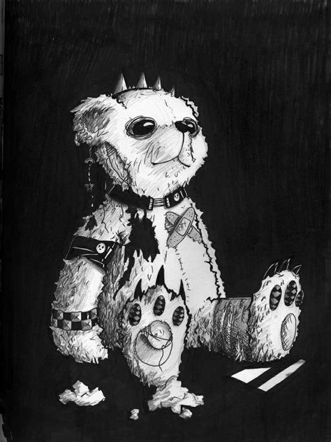 Emo Teddy Bear Teddy Bear Drawing Black Bears Art Bear Paintings