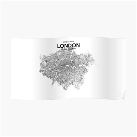 Minimalist London Map Poster For Sale By Harryknight Redbubble