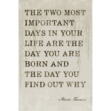 The Two Most Important Days In Your Life Mark Twain Quote
