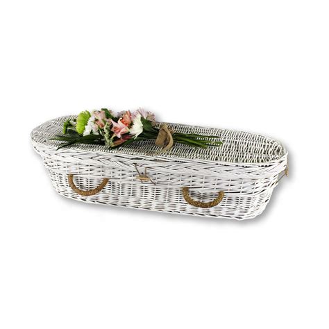 Biodegradable Child Casket For Burial Or Cremation In White Willow