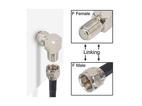 F Type Coaxial Cable 90 Degree Connector Male To Female Quick Connector