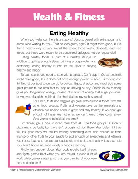 What is your favourite vegetable and fruit? Eating Healthy Health and Fitness Reading Comprehension ...