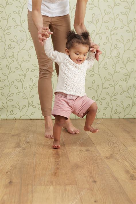 Baby Girl Taking First Steps Stock Image F0079537 Science Photo
