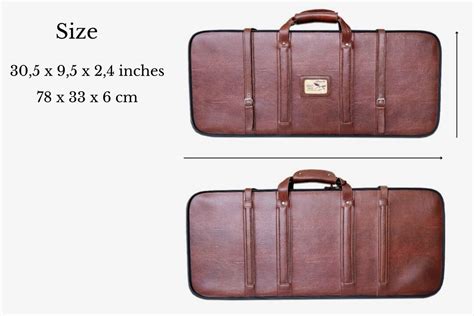 Leather Rifle Case Gun Case Two Barrels Bag Suitcase For Shotgun Or