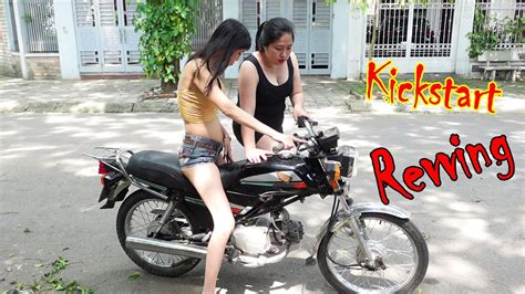 kickstart girls kickstart bike honda win100 youtube