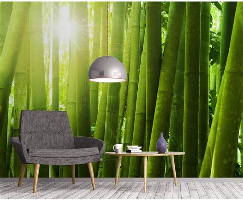 Startonight Mural Wall Art Photo Decor Green Bamboo Large 8 Feet 4 Inch