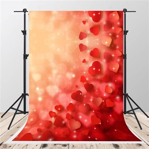 Amazon Com Red Valentine S Day Backgrounds For Photography Glitter Love Backdrops Photobooth