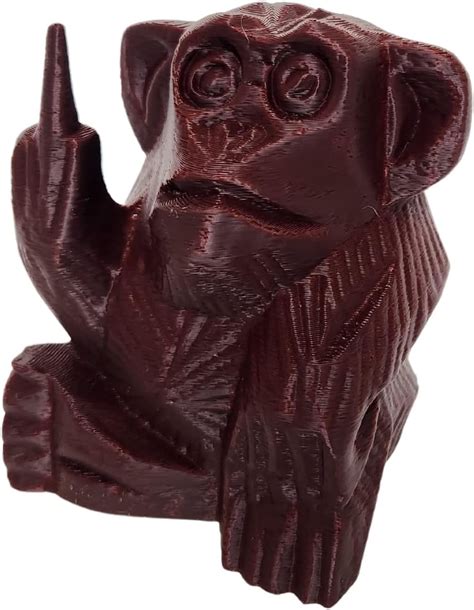 Bad Monkey Rude Flipping The Giving Finger Statue 4 In Brand Brown