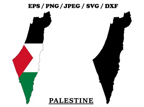 Palestine National Flag Map Design Graphic By Terrabismail · Creative