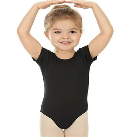 Icostumes Toddler Leotard Kids Girls Basic Short Sleeve Leotard Dance 68c