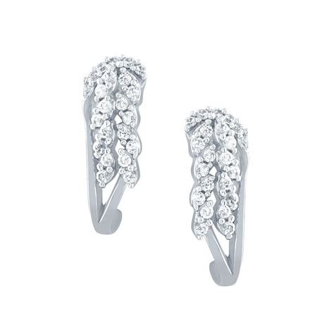 Giantti White Gold 10kt14kt Diamond Womens Hoop Earring Igl