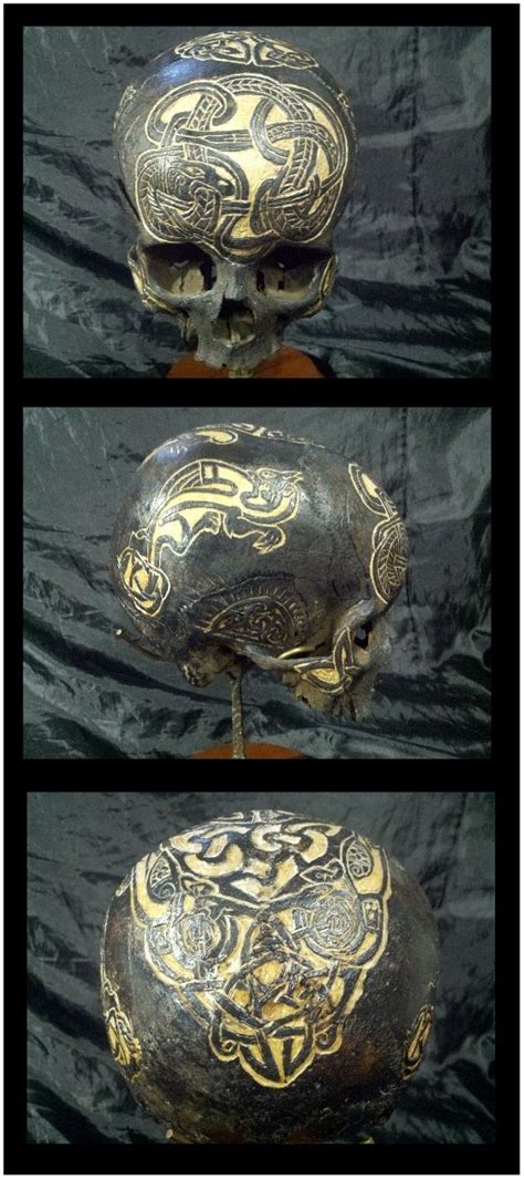 Real Carved Human Skull Craneo Calaveras Chamanismo