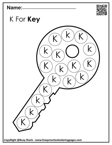 Set Of Letter K 10 Free Dot Markers Coloring Pages