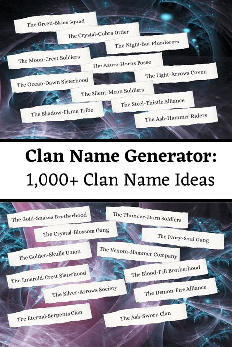 Clan Name Generator 1000 Clan Names Imagine Forest