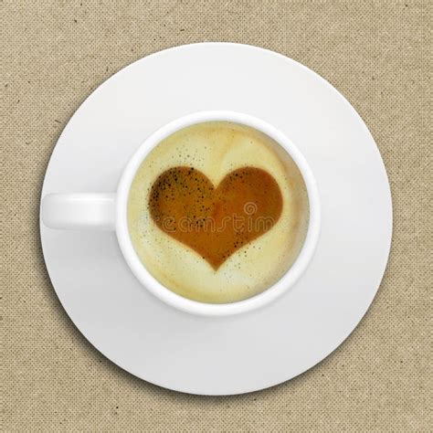 Picture Of The Heart In The Coffee Foam Stock Photo Image Of