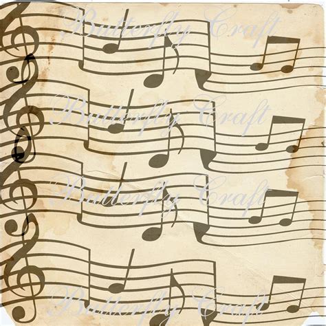 Music Notes Scrapbook Paper Vintage Music Digital Paper 85614