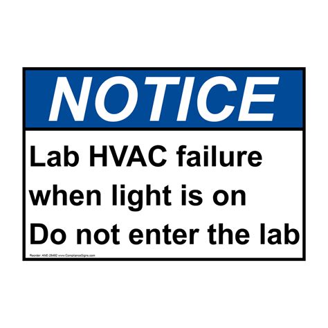 Ansi Lab Hvac Failure When Light Is On Do Not Sign Ane 28492