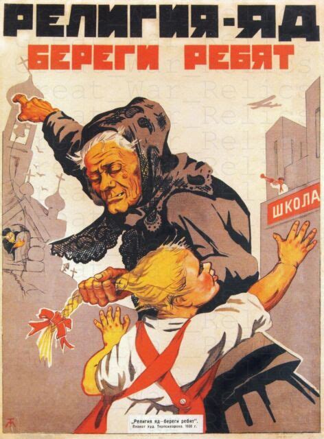 soviet propaganda poster russian communist anti religion vintage prints ussr art ebay