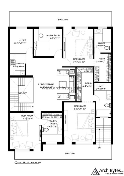 House Plan For 40 X 80 Feet Plot Size 355 Square Yards Gaj Archbytes