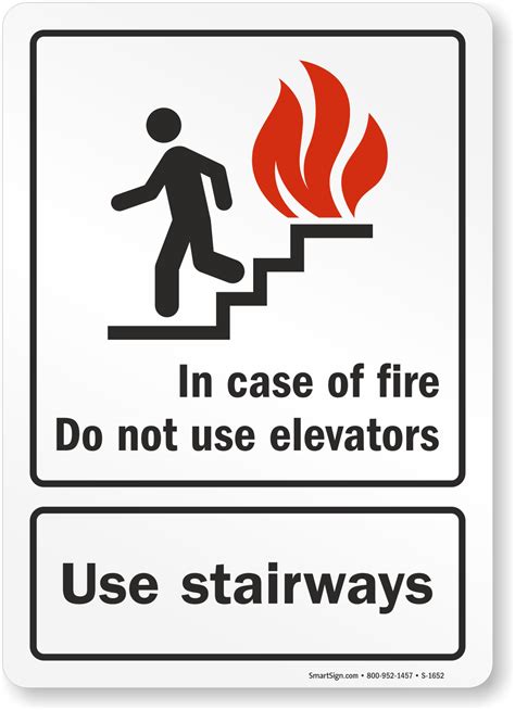 In Case Of Fire Do Not Use Elevators Sign With Graphic Sku S 1652
