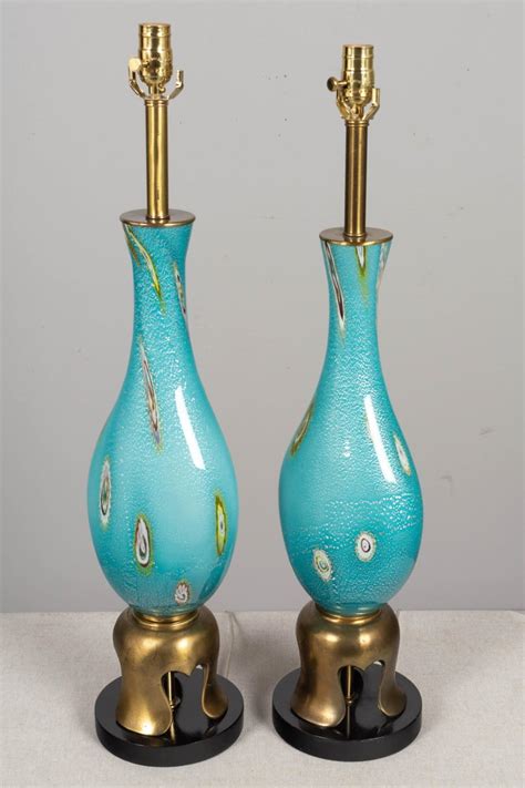 Murano Glass Barovier And Toso Lamp Pair For Sale At 1stdibs James Murano