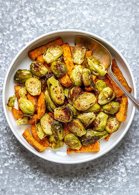 Roasted brussel sprout and millet casserolenaturally ella. Oven-Roasted Brussels Sprouts and Sweet Potatoes Recipe ...