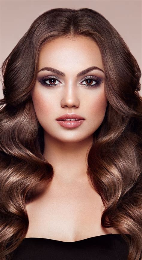 1440x2630 Woman Model Curly Hair Makeup Brunette Wallpaper Curly Hair Styles Brunette