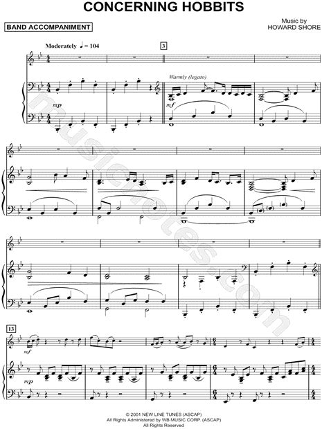 Concerning Hobbits Flute Sheet Music Sheet Music