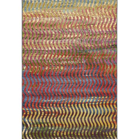 Unique Loom Outdoor Wavy Multi 5 3 X 8 0 Area Rug 3138472 The Home