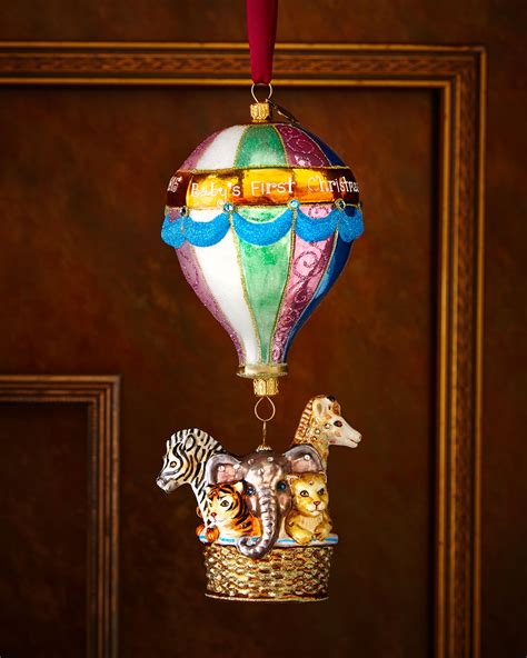 Jay Strongwater Babys First Christmas Hot Air Balloon Ornament