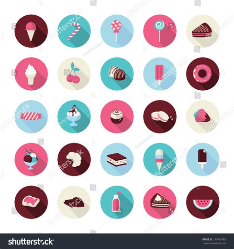 The dessert niche offers a surprising range of titles that you can they will grow up to (hopefully) become lean, fit and full of life. Set Flat Design Dessert Icons Icons Stock Vector 180413483 - Shutterstock