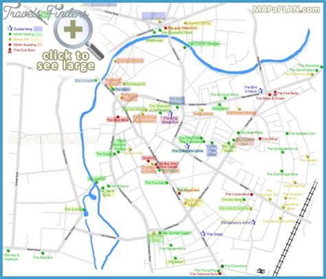 Cambridge Map Tourist Attractions Travelsfinderscom