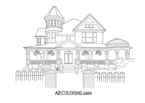 Download Or Print This Amazing Coloring Page Victorian House Coloring