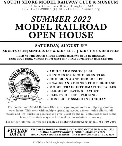 South Shore Model Railroad Club Open House 6 Aug 2022