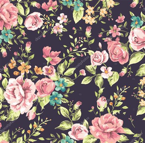 Classic Wallpaper Vintage Flower Pattern Background