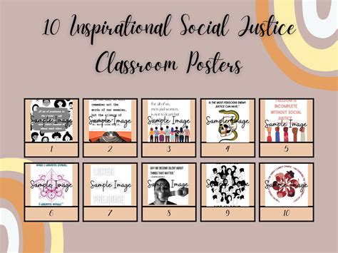 10 Inspirational Social Justice Digital Download Classroom Posters