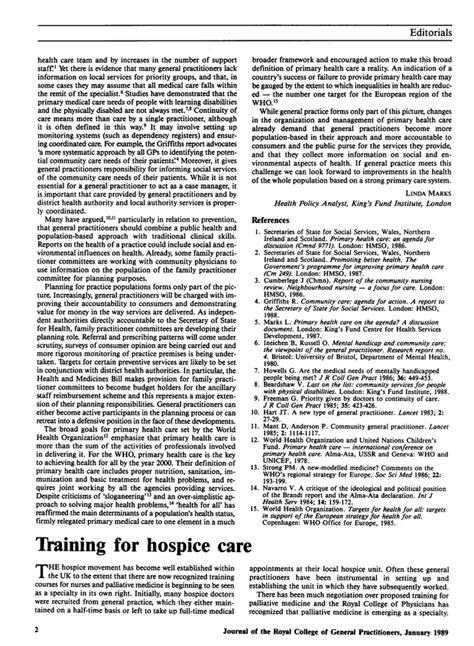 Training For Hospice Care British Journal Of General Practice