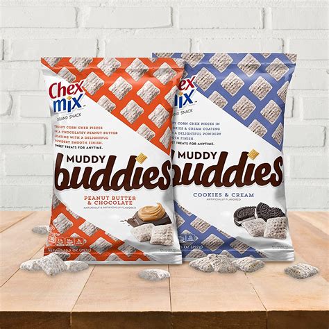 chex mix muddy buddies peanut butter and chocolate snack mix 7 oz pack of 10 peanut butter