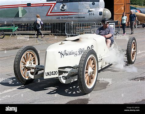 Whistling Billy Racing White Steam Car At Brooklands Double Twelve