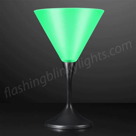 Frosted Multicolor Black Stemmed Martini Glass Flashingblinkylights