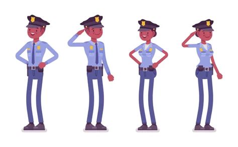 Young Black Police Officers Working Stock Vector Image By ©andrew