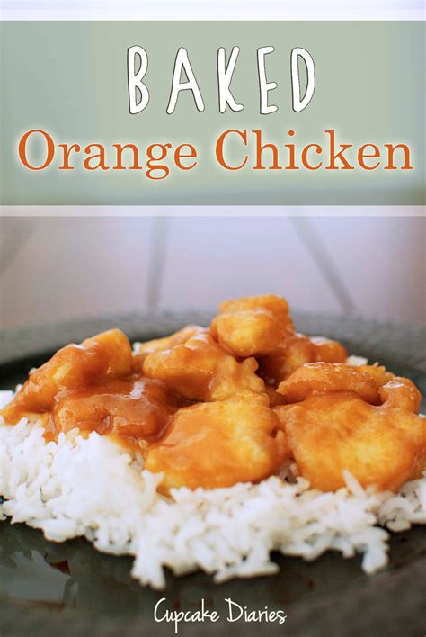 Place all the crispy chicken pieces into a 9x13 baking dish. Baked Orange Chicken - Cupcake Diaries