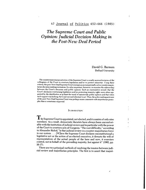 Pdf The Supreme Court And Public Opinion Judicial Decision Making In