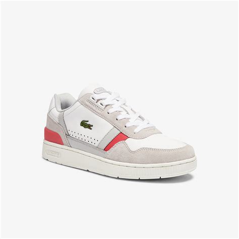 Womens T Clip Leather And Suede Trainers Lacoste