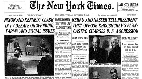 On This Day Nixon And Kennedy Debate First Draft Political News Now The New York Times