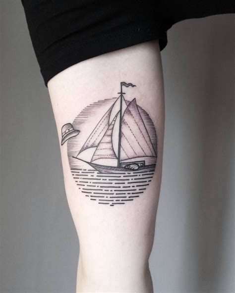Minimalist Sailboat Tattoo Tattoo Ideas Pinterest Tattoo Tatting